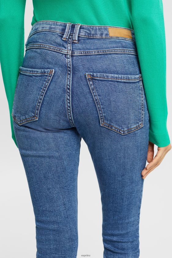 Women Esprit Blue Medium Wash High-rise skinny jeans with TENCEL Denim XF4444322 - Image 3