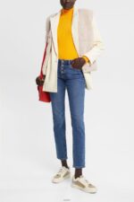 Women Esprit Blue Medium Wash Mid-rise slim fit stretch jeans, Dual Max Denim XF4444329 - Image 2