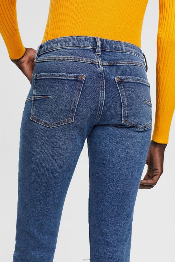 Women Esprit Blue Medium Wash Mid-rise slim fit stretch jeans, Dual Max Denim XF4444329 - Image 3
