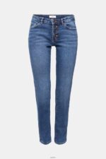 Women Esprit Blue Medium Wash Mid-rise slim fit stretch jeans, Dual Max Denim XF4444329 - Image 5