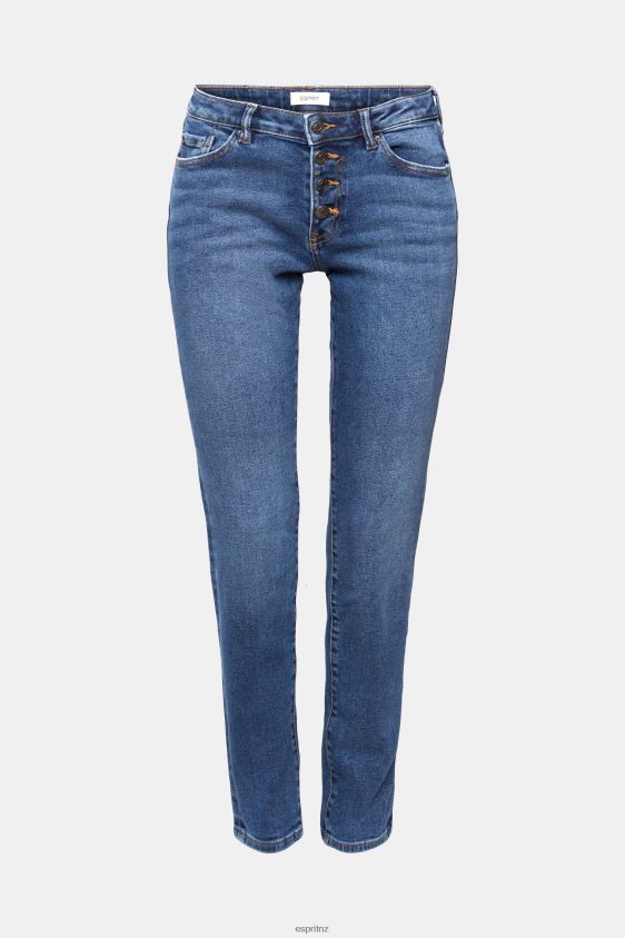 Women Esprit Blue Medium Wash Mid-rise slim fit stretch jeans, Dual Max Denim XF4444329 - Image 5