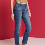 Women Esprit Blue Medium Wash Straight leg jeans Denim XF4444245