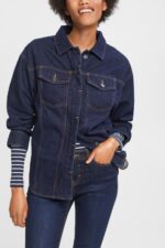 Women Esprit Blue Rinse Denim blouse Blouses XF4444395