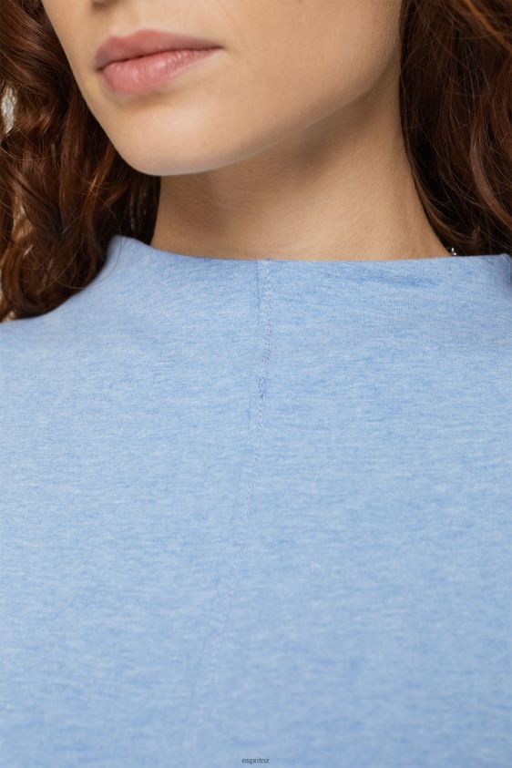 Women Esprit Bright Blue Boat neck long sleeve top Long Sleeve XF4444367 - Image 3