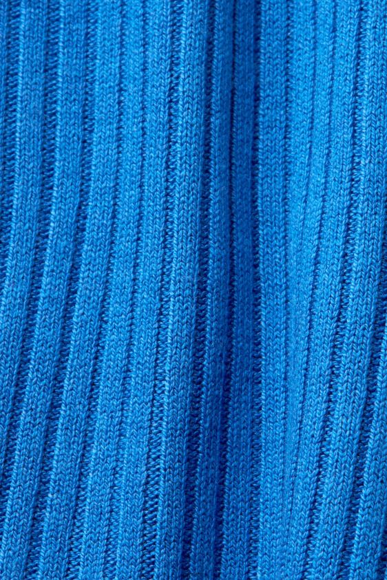 Women Esprit Bright Blue Ribbed, sleeveless jumper, linen blend Sweaters XF4444109 - Image 4