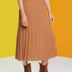 Women Esprit Brown Pleated midi skirt Skirts XF4444482