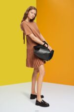 Women Esprit Brown Pleated peplum dress Dresses XF4444488 - Image 2