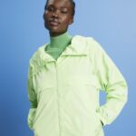 Women Esprit Citrus Green Lightweight jacket with a hood Jackets XF4444276