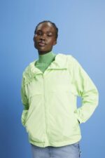 Women Esprit Citrus Green Lightweight jacket with a hood Jackets XF4444276