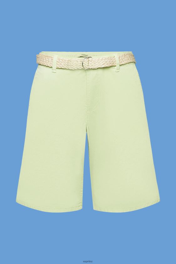 Women Esprit Citrus Green Shorts with braided raffia belt Shorts XF4444263 - Image 5