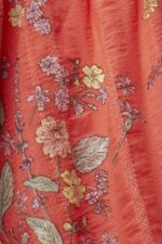 Women Esprit Coral Orange Floral Print Cotton Knee-Length Dress Dresses XF4444190 - Image 4