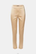 Women Esprit Cream Beige High-rise split hem trousers Trousers & Pants XF4444326 - Image 5