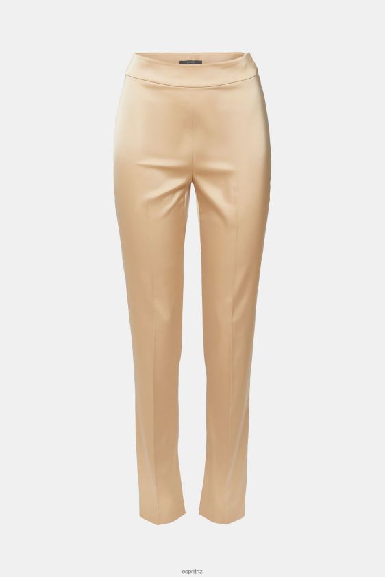 Women Esprit Cream Beige High-rise split hem trousers Trousers & Pants XF4444326 - Image 5