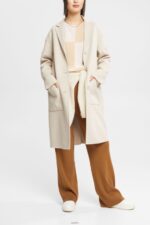 Women Esprit Cream Beige Wool blend coat Coats XF4444561 - Image 2