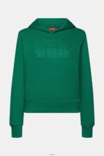 Women Esprit Dark Green Embroidered logo hoodie, organic cotton Sweatshirts & Hoodies XF44448 - Image 5