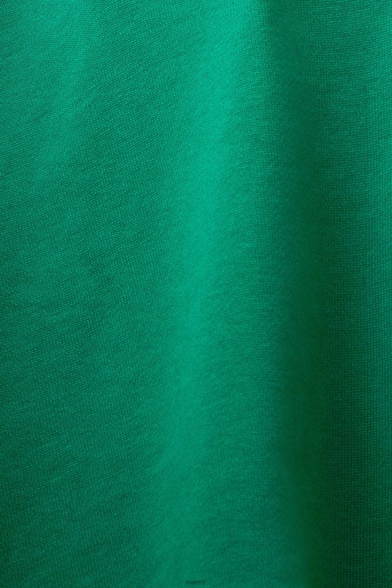 Women Esprit Dark Green Embroidered logo t-shirt, 100% cotton T-Shirts XF444415 - Image 4