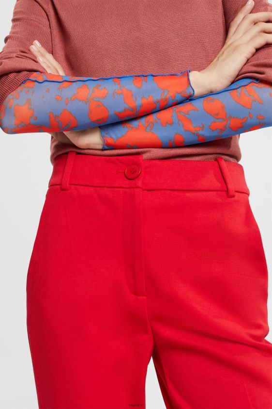 Women Esprit Dark Red Stretchy high-rise bootcut trousers Trousers & Pants XF4444336 - Image 3