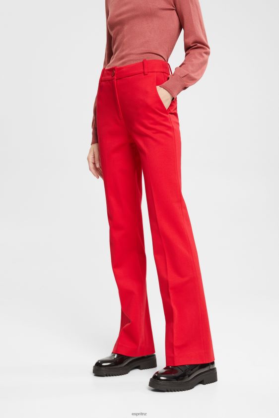 Women Esprit Dark Red Stretchy high-rise bootcut trousers Trousers & Pants XF4444336 - Image 1
