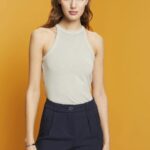 Women Esprit Dusty Green Jersey tank top Tank XF4444261