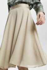 Women Esprit Dusty Green Knee-length chiffon skirt Skirts XF4444279 - Image 3