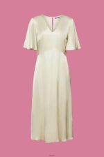 Women Esprit Dusty Green Satin midi dress Dresses XF444455 - Image 5