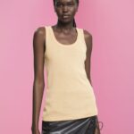 Women Esprit Gold Sleeveless glitter top Tank XF4444404