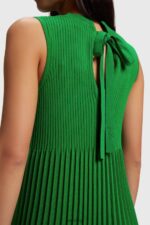 Women Esprit Green Pleated fit and flare dress Dresses XF4444386 - Image 3