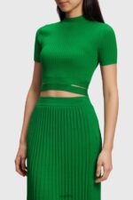 Women Esprit Green Pleated top Sweaters XF4444377 - Image 2