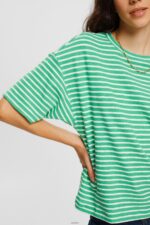 Women Esprit Green Striped T-shirt T-Shirts XF4444373 - Image 5