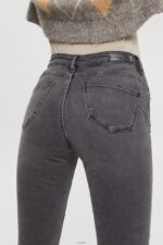Women Esprit Grey Dark Wash High-rise shaping jeans Denim XF4444342 - Image 3
