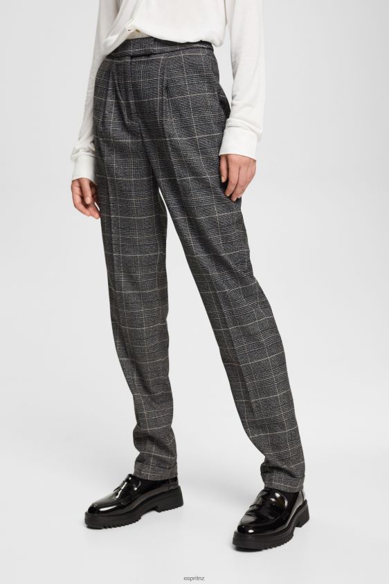 women_esprit_gunmetal_checked_pants_trousers_pants_xf4444530.jpg Women Esprit Gunmetal Checked pants Trousers & Pants XF4444530 - Image 1