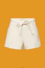 Women Esprit Ice High Rise Tie Waist Denim Shorts Shorts XF444456 - Image 5