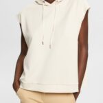 Women Esprit Ice Sleeveless hoodie with side slits Sweatshirts & Hoodies XF4444532