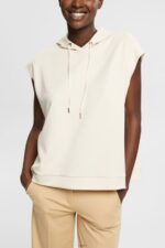 Women Esprit Ice Sleeveless hoodie with side slits Sweatshirts & Hoodies XF4444532