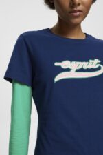 Women Esprit Ink Cotton T-shirt with printed logo T-Shirts XF4444145 - Image 3