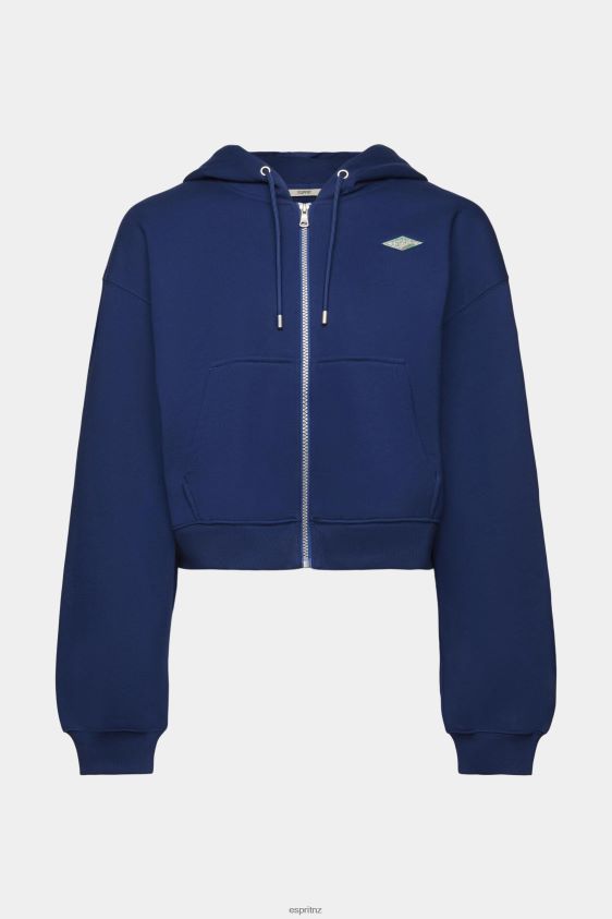 Women Esprit Ink Cropped zip hoodie with logo print on the back Sweatshirts & Hoodies XF4444165 - Image 5