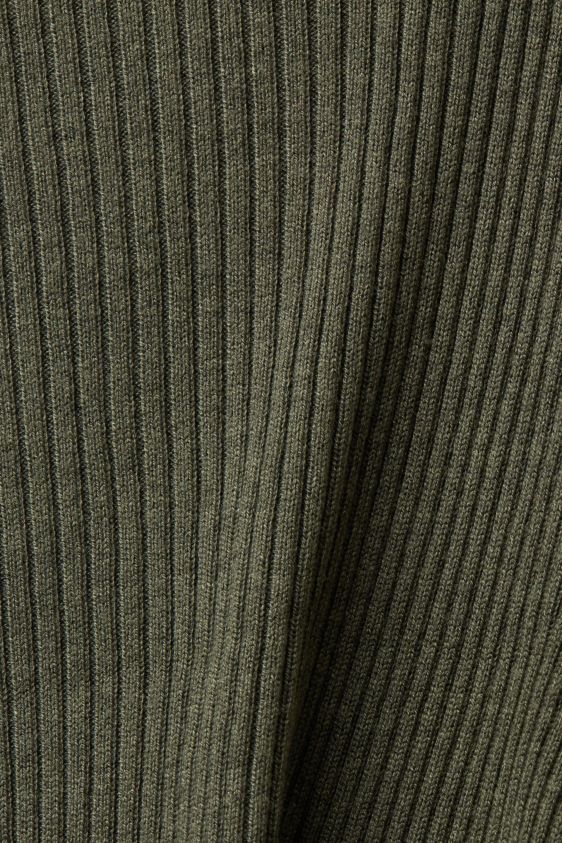 Women Esprit Khaki Green Recycled: ribbed cardigan with handkerchief hem Sweaters XF444424 - Image 4