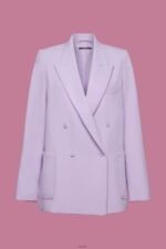 Women Esprit Lavender Double-breasted blazer Coats XF4444256 - Image 5