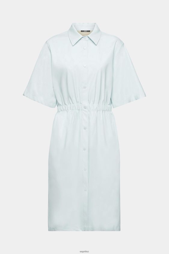 Women Esprit Light Aqua Green Faux leather shirt dress Dresses XF4444295 - Image 5