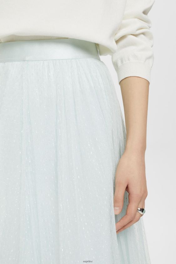 Women Esprit Light Aqua Green Midi skirt with glitter effect Skirts XF4444268 - Image 3