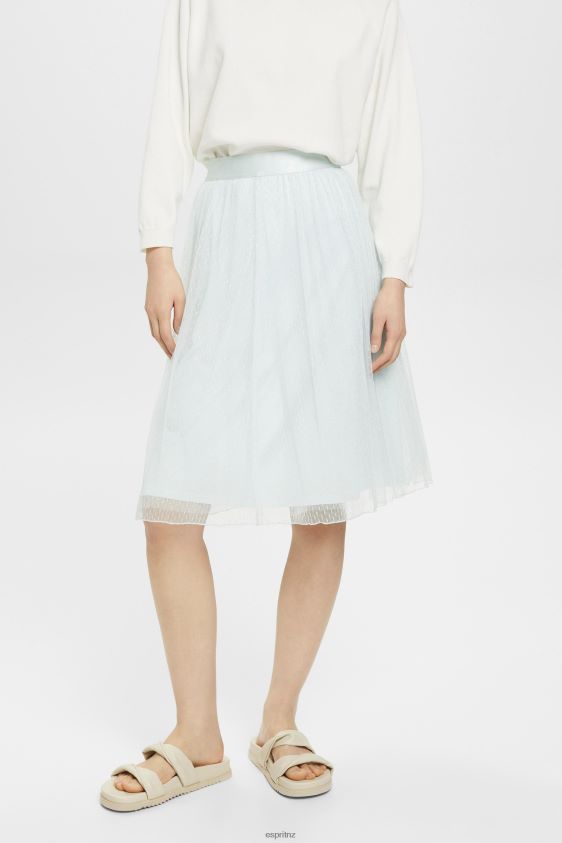 Women Esprit Light Aqua Green Midi skirt with glitter effect Skirts XF4444268 - Image 1