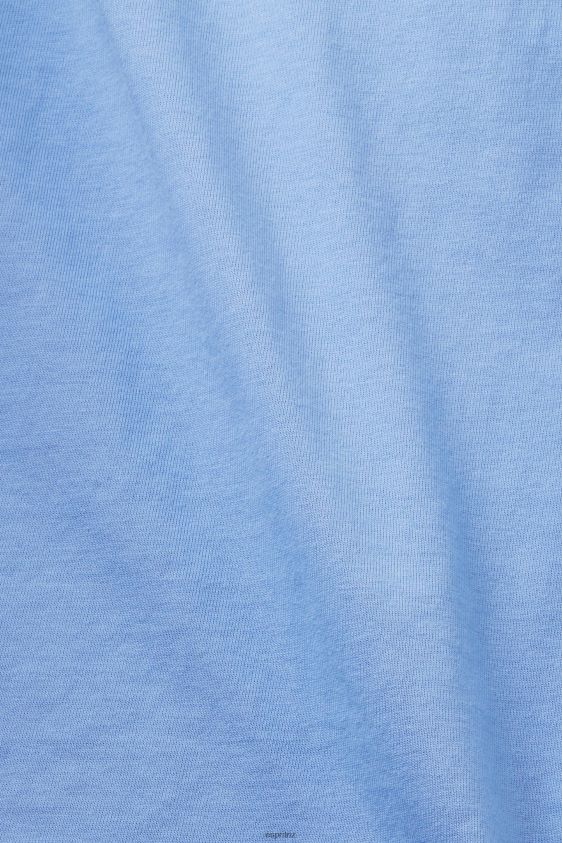 Women Esprit Light Blue Lavender Cotton T-shirt with embroidered logo T-Shirts XF4444151 - Image 4