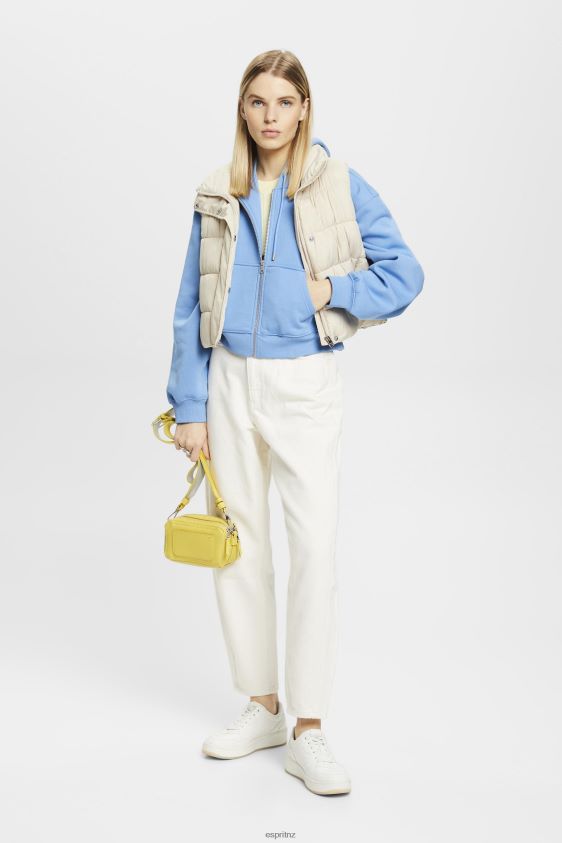 Women Esprit Light Blue Lavender Cropped zip hoodie with logo print on the back Sweatshirts & Hoodies XF4444166 - Image 2