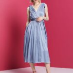 Women Esprit Light Blue Lavender Dresses Light Woven Dresses XF4444138