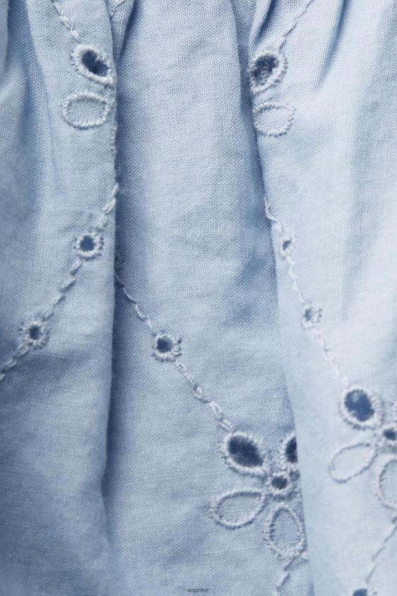 Women Esprit Light Blue Lavender Embroidered dress, 100% cotton Dresses XF4444187 - Image 4