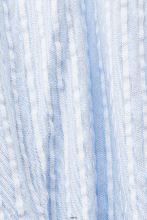 Women Esprit Light Blue Midi shirt dress with a tie belt, cotton blend Dresses XF4444236 - Image 4