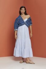 Women Esprit Light Blue Strappy maxi dress Dresses XF4444233 - Image 2