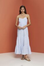 Women Esprit Light Blue Strappy maxi dress Dresses XF4444233