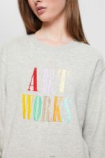 Women Esprit Light Grey Casual slogan sweatshirt Sweatshirts & Hoodies XF4444540 - Image 3