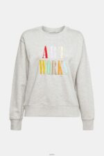 Women Esprit Light Grey Casual slogan sweatshirt Sweatshirts & Hoodies XF4444540 - Image 5